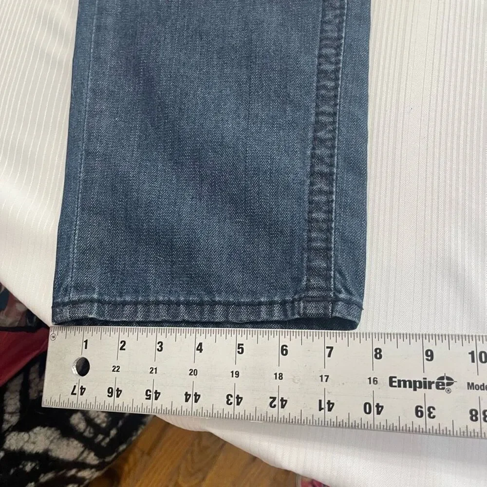 True Religion Men's Plaid Insert Big T Straight Stretch Denim Jeans Size 38 X 34